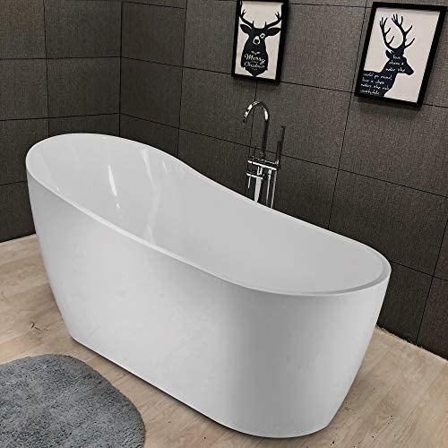 59" X 29" Freestanding White Acrylic Bathtub - HomeBeyond