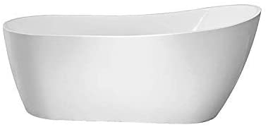 59" X 29" Freestanding White Acrylic Bathtub - HomeBeyond