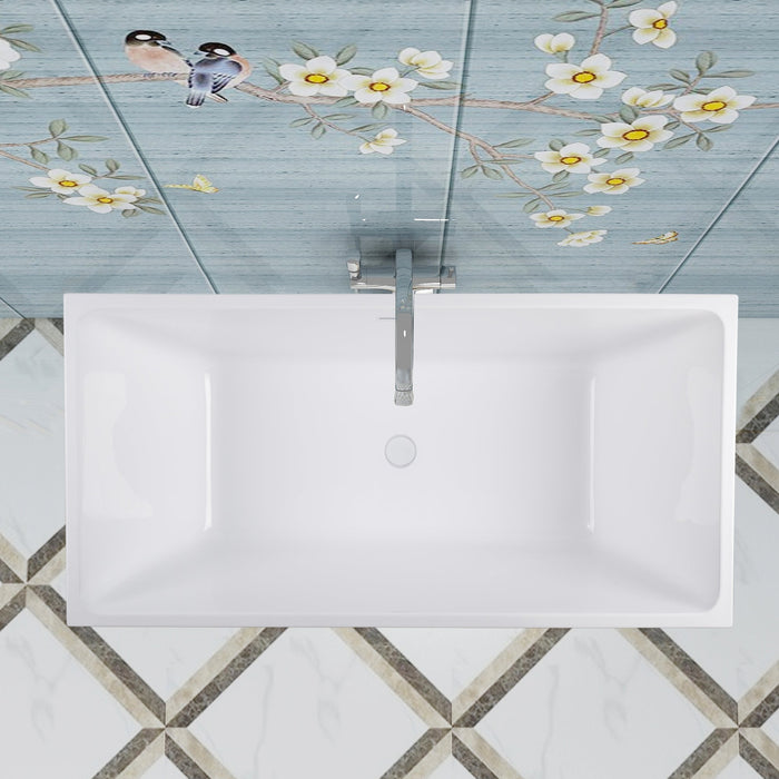59" x 30" Freestanding Acrylic Soaking Bathtub - HomeBeyond