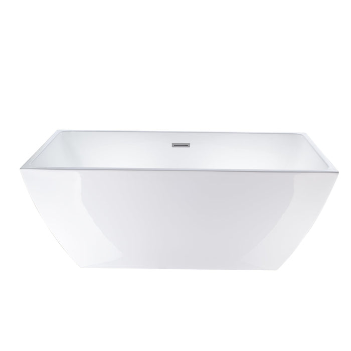 59" x 30" Freestanding Acrylic Soaking Bathtub - HomeBeyond