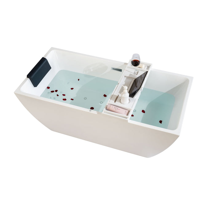 59" x 30" Freestanding Acrylic Soaking Bathtub - HomeBeyond