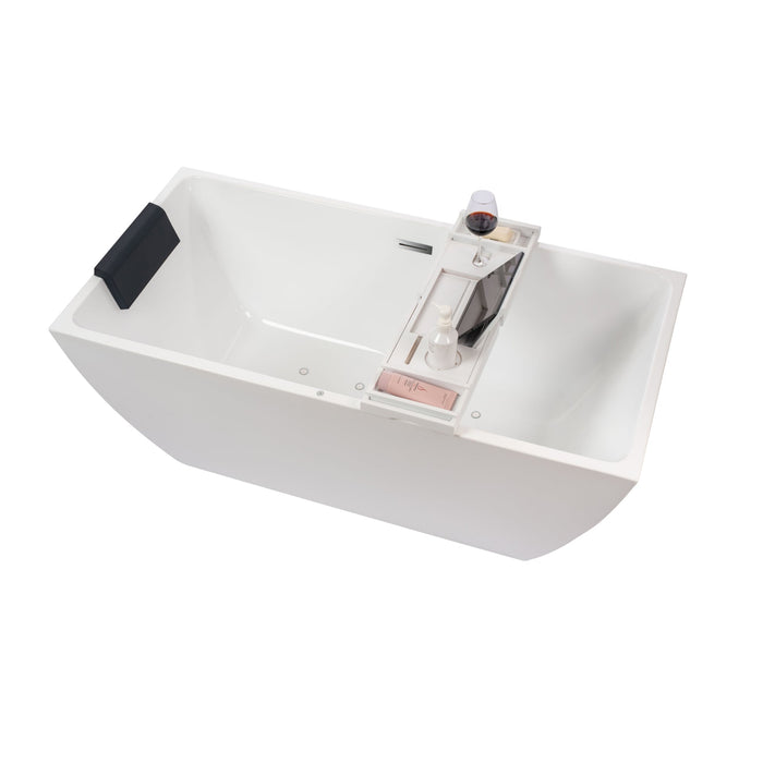 59" x 30" Freestanding Acrylic Soaking Bathtub - HomeBeyond