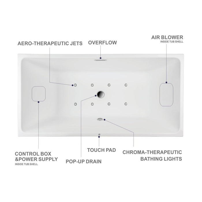 59" x 30" Freestanding Acrylic Soaking Bathtub - HomeBeyond