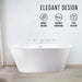 59" X 30" Non-Slip White Acrylic Freestanding Soaking Bathtub with Air Bath Option Available - HomeBeyond