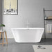 59" X 30" Non-Slip White Acrylic Freestanding Soaking Bathtub with Air Bath Option Available - HomeBeyond