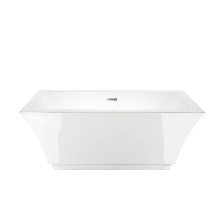 59" X 30" White Acrylic Freestanding Bathtub with Air Bubble System - HomeBeyond