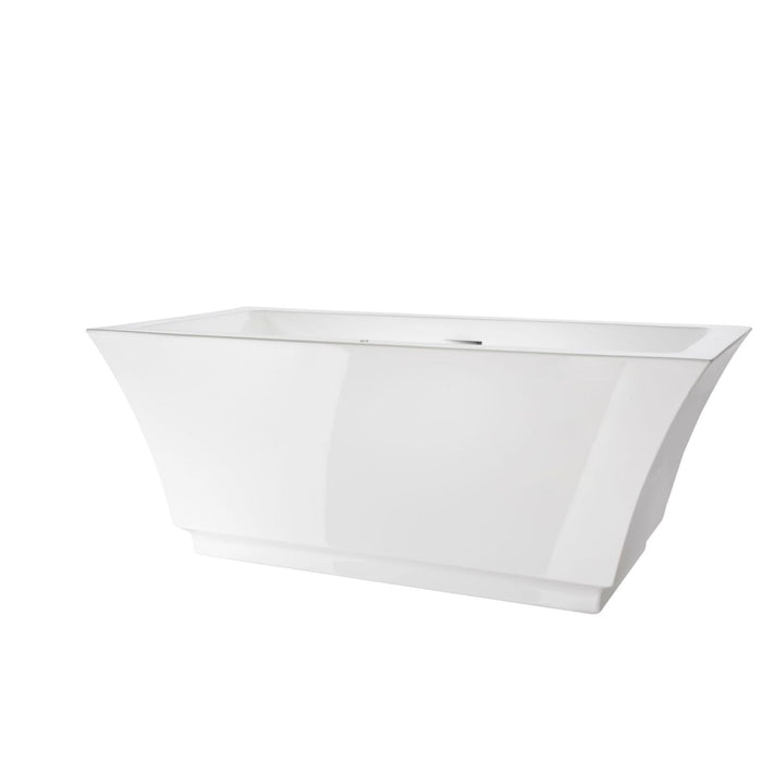 59" X 30" White Acrylic Freestanding Bathtub with Air Bubble System - HomeBeyond