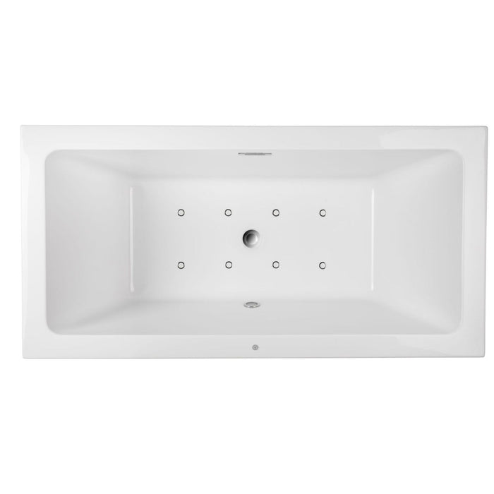 59" X 30" White Acrylic Freestanding Bathtub with Air Bubble System - HomeBeyond