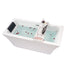 59" X 30" White Acrylic Freestanding Bathtub with Air Bubble System - HomeBeyond