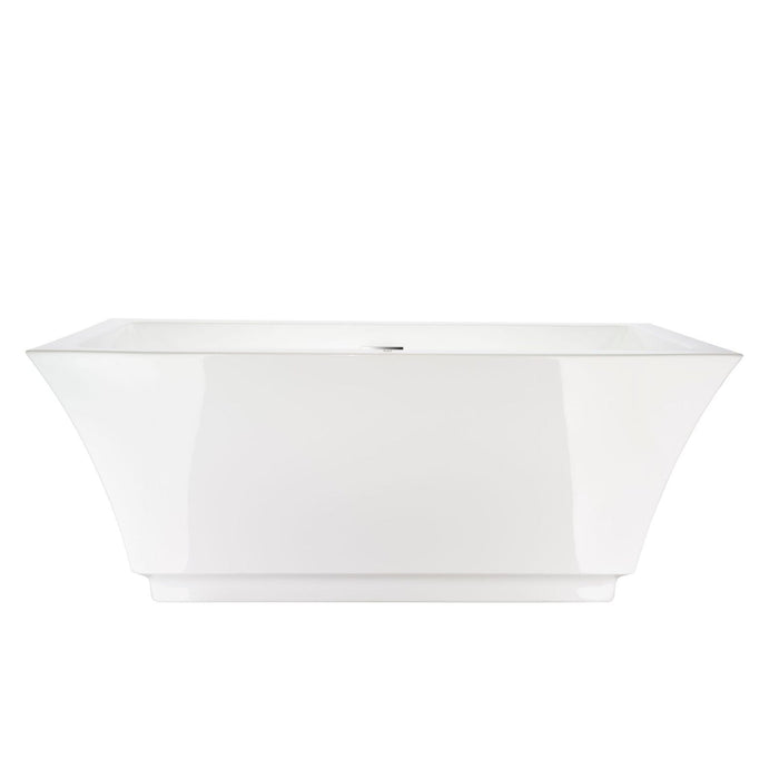 59" X 30" White Acrylic Freestanding Bathtub with Air Bubble System - HomeBeyond