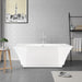 59" X 30" White Acrylic Freestanding Bathtub with Air Bubble System - HomeBeyond