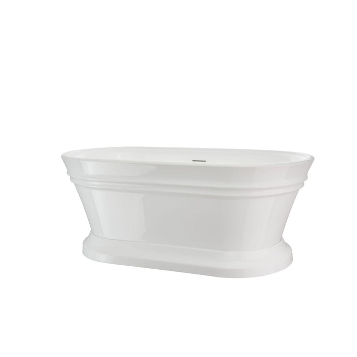 59" X 30" White Acrylic Freestanding Bathtub with Air Bubble System - HomeBeyond