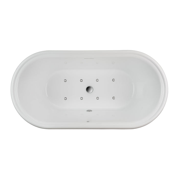 59" X 30" White Acrylic Freestanding Bathtub with Air Bubble System - HomeBeyond