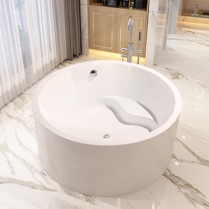 59" x 59" Freestanding Acrylic Bathtub - HomeBeyond