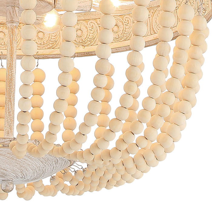 6 Light Unique Tiered Chandelier with Beaded Accents - HomeBeyond