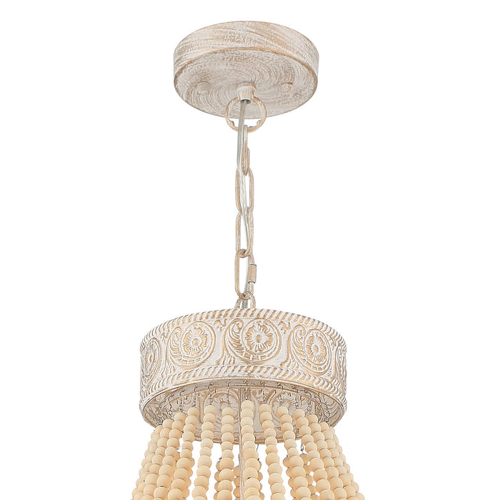 6 Light Unique Tiered Chandelier with Beaded Accents - HomeBeyond