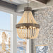 6 Light Unique Tiered Chandelier with Beaded Accents - HomeBeyond