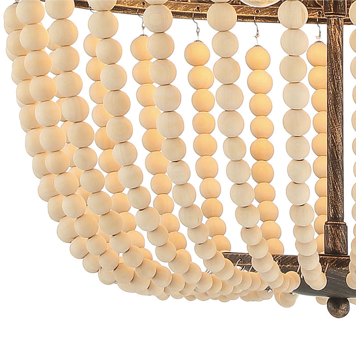 6 Light Unique Tiered Chandelier with Beaded Accents - HomeBeyond