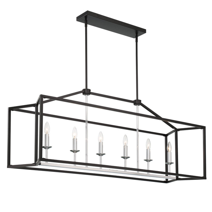 6 Lights Kitchen Island Linear Pendant Chandelier - HomeBeyond