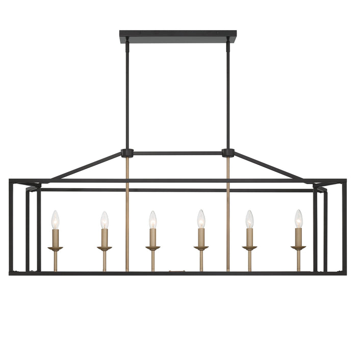 6 Lights Kitchen Island Linear Pendant Chandelier - HomeBeyond