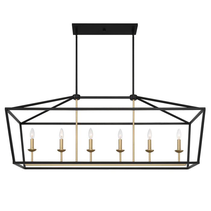 6 Lights Kitchen Island Linear Pendant Chandelier Lighting - HomeBeyond