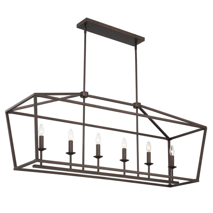 6 Lights Kitchen Island Linear Pendant Chandelier Lighting - HomeBeyond