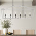 6 Lights Kitchen Island Linear Pendant Chandelier Lighting - HomeBeyond