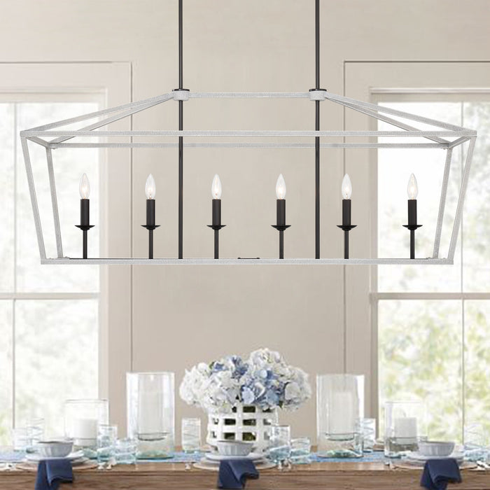 6 Lights Kitchen Island Linear Pendant Chandelier Lighting - HomeBeyond