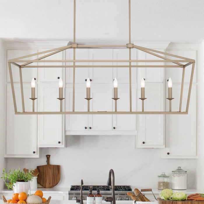 6 Lights Kitchen Island Linear Pendant Chandelier Lighting - HomeBeyond