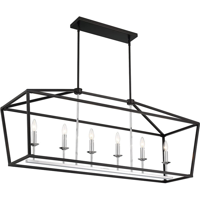 6 Lights Kitchen Island Linear Pendant Chandelier Lighting - HomeBeyond