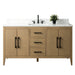 60” Single Sink Bathroom Vanity Cabinet with Engineered Marble Top - HomeBeyond