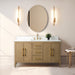 60” Single Sink Bathroom Vanity Cabinet with Engineered Marble Top - HomeBeyond