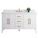 60” Single Sink Bathroom Vanity Cabinet with Engineered Marble Top - HomeBeyond