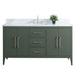 60” Single Sink Bathroom Vanity Cabinet with Engineered Marble Top - HomeBeyond