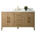 60” Single Sink Bathroom Vanity Cabinet with Engineered Marble Top - HomeBeyond