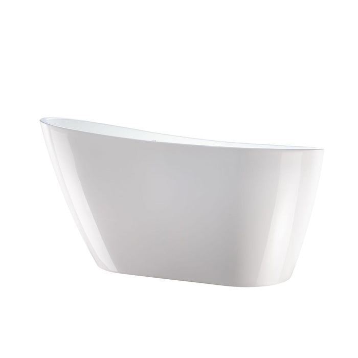 67" or 55" White Acrylic Freestanding Air Bubble Soaking Bathtub - HomeBeyond