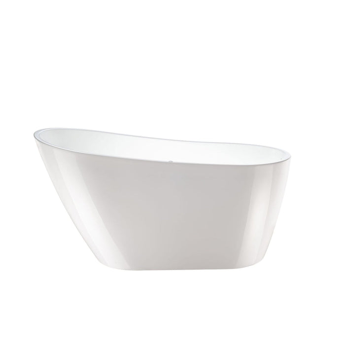 67" or 55" White Acrylic Freestanding Air Bubble Soaking Bathtub - HomeBeyond