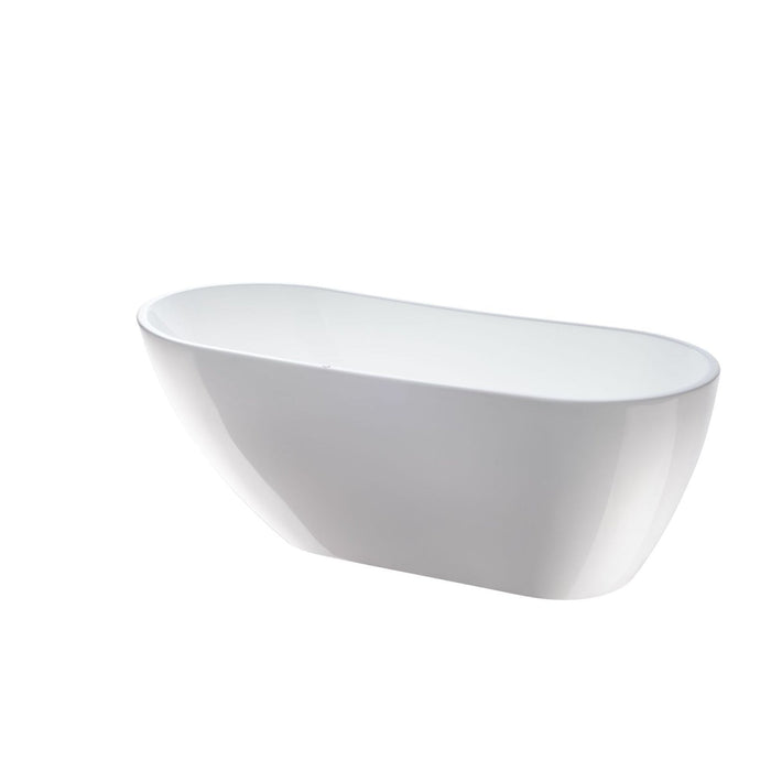 67" or 55" White Acrylic Freestanding Air Bubble Soaking Bathtub - HomeBeyond