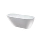 67" or 55" White Acrylic Freestanding Air Bubble Soaking Bathtub - HomeBeyond