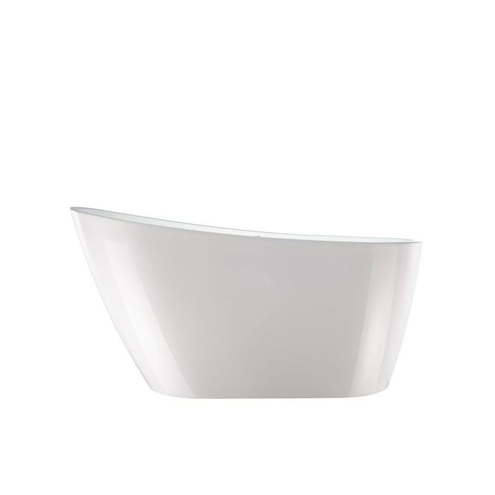 67" or 55" White Acrylic Freestanding Air Bubble Soaking Bathtub - HomeBeyond