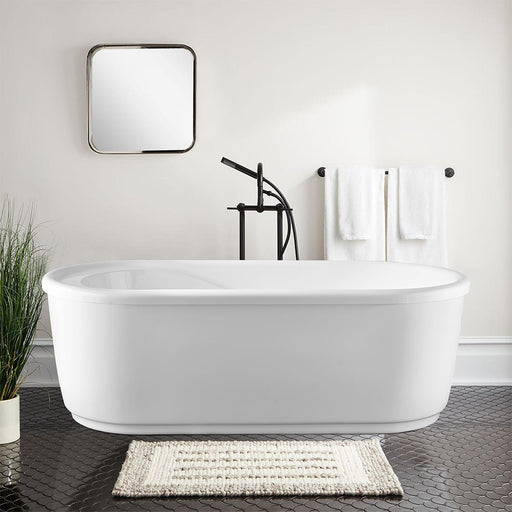 67" or 59" Freestanding White Acrylic Bathtub - HomeBeyond