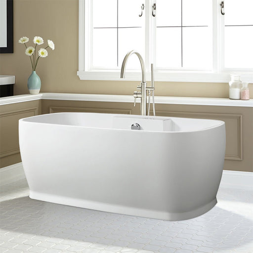 67" or 59" Inches Freestanding White Acrylic Bathtub - HomeBeyond