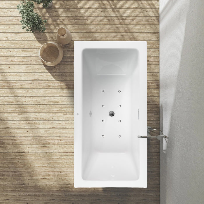 67" X 31" White Acrylic Freestanding Bathtub with Air Bubble System - HomeBeyond