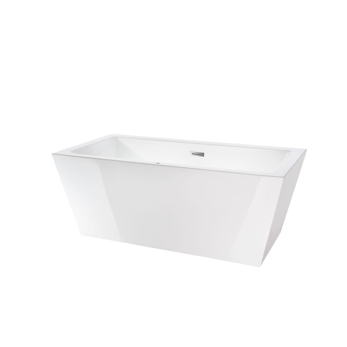 67" X 31" White Acrylic Freestanding Bathtub with Air Bubble System - HomeBeyond
