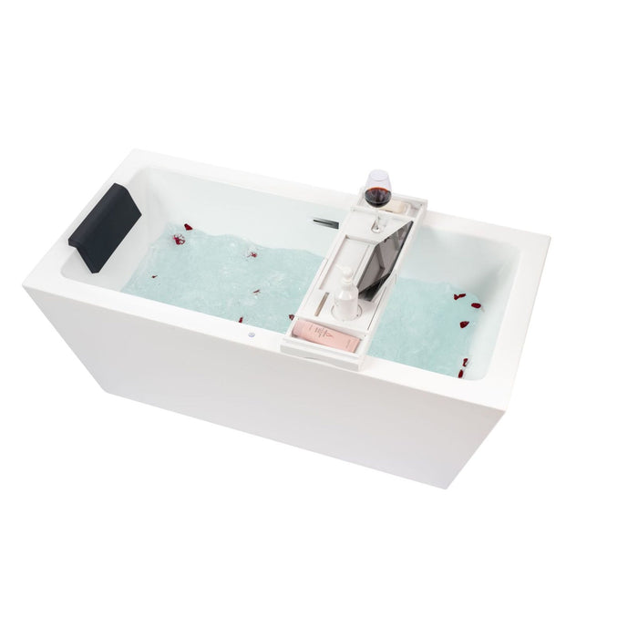 67" X 31" White Acrylic Freestanding Bathtub with Air Bubble System - HomeBeyond