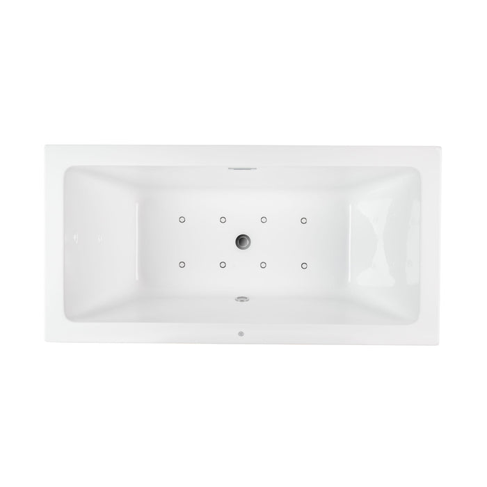 67" X 31" White Acrylic Freestanding Bathtub with Air Bubble System - HomeBeyond