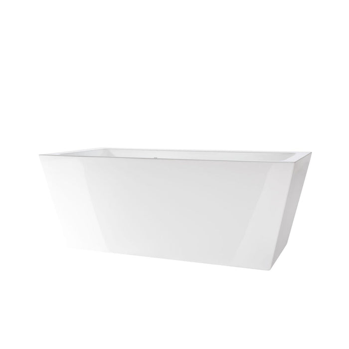 67" X 31" White Acrylic Freestanding Bathtub with Air Bubble System - HomeBeyond