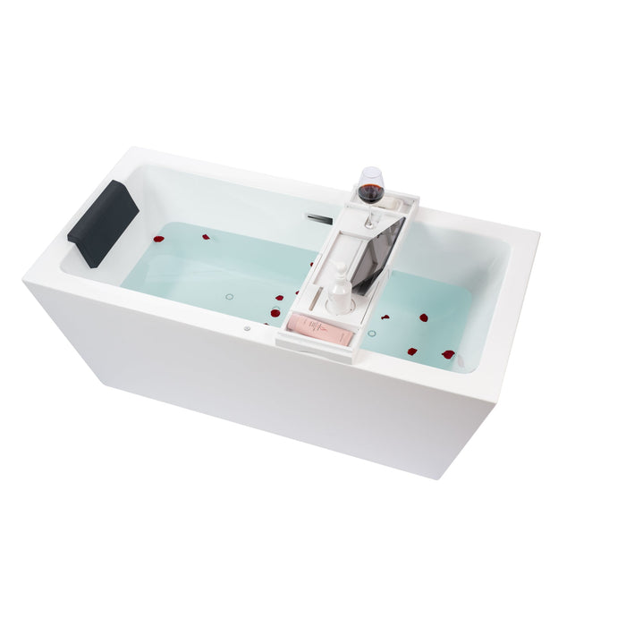 67" X 31" White Acrylic Freestanding Bathtub with Air Bubble System - HomeBeyond
