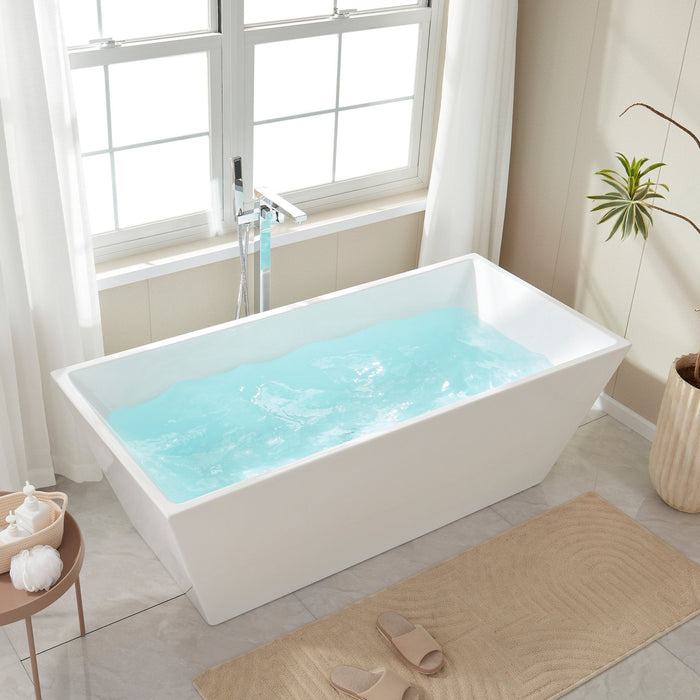 67" x 31.5" Freestanding Acrylic Bathtub - HomeBeyond