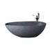 67" x 33.5" Freestanding Solid Surface Resin Stone Bathtub Soaking Tub - HomeBeyond